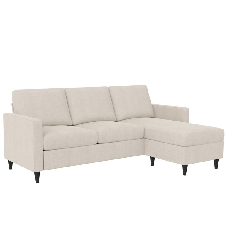 DHP Cooper Reversible Sectional Sofa, Beige Linen, 55 OFF