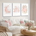 thumbnail image 4 of 3pcs Frameless Bohemian Wall Art - Pink Wildflower Sun Moon Rainbow Canvas Posters, Soft Pastel Floral Paintings for Girls Bedroom, Kids Room Decor, Modern Minimalist Nursery Wall Decorations, Cozy, 4 of 4