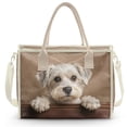 thumbnail image 2 of ZUXONGSY West Highland Terrier Print PVC Tote Bag for Women, Lightweight Clear Handbag Zipper Top, Travel Shoulder Bag for Work, Beach, Shopping, 2 of 7
