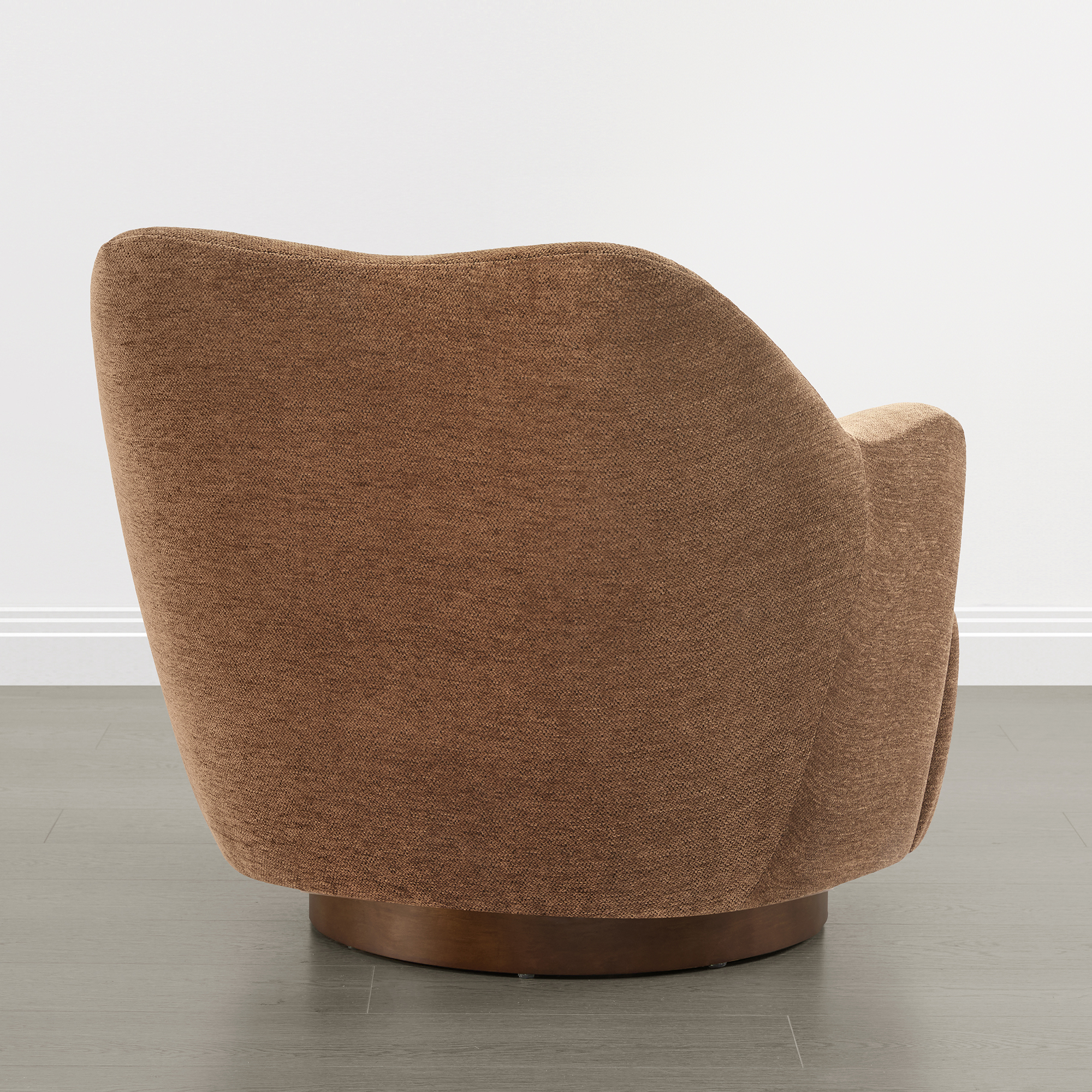 Spruce & Spring Swivel Accent Chair, Upholstered Barrel Armchair for Living Room Bedroom Reading Nook, Terracotta