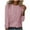 Red, variant on WREESH Womens Fashion T-Shirts Solid Color Casual Long Sleeve Round Neck Loose T-Shirt Blouse Tops Pullover Blue