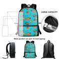 thumbnail image 4 of Jeiento Capybara Backpack for Girls 8-12 School Bag Boys with Lunch Bag Pencil Case Water Bottle Sleeve 4Pcs/Set Lemon Bookbag Elementary School Satchel Kids Child Daypack Teal, 4 of 7