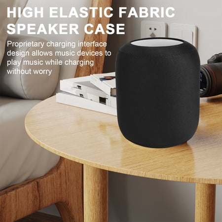 SUSUchens Speaker Dust Protective Cover Scratch-proof High Elastic Breathable Easy to Clean Waterproof Audio Sleeve for HomePod 1/2 Black