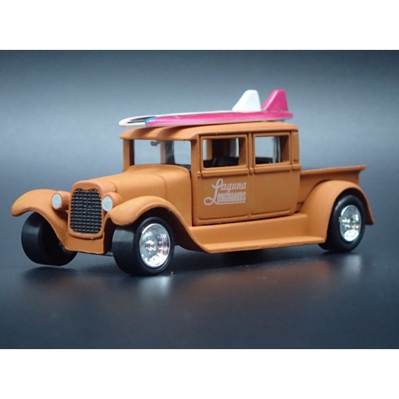 Open Box 1929 29 FORD CREW CAB PICKUP TRUCK SURFING 1:64 SCALE DIORAMA DIECAST MODEL CAR