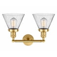 thumbnail image 2 of 208-SG-G44 Innovations Lighting Cone - 2 Light Bath Vanity In Industrial Style-11 Inches Tall and 18 Inches Wide-Satin Gold Finish-Seedy Glass Color, 2 of 2