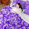 thumbnail image 4 of Manfei Purple Damask Flower Twin Bedding Sets 7-Piece, Tribal Hippie Mandala Bedding Comforter Set, Teen Adult Female Man Reversible Sheet Sets, Lightweight Room Decor, 4 of 7