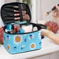 thumbnail image 5 of HELLHERO Cosmetic Organizer White Flowers and Bees Top-Handle Cosmetic Bag Hand-Held Polyester with Slip-in Pockets, 5 of 6