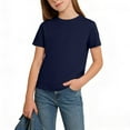 thumbnail image 4 of CYRBOKO Boys Cotton T-shirts, Casual Stretchy Short Sleeve Sports Summer Tops Navy Size 14-15 T, 4 of 7