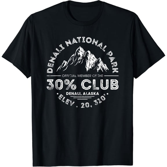 Denali Alaska 30% Club Denali Mountain Tourist T Shirt