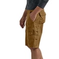 thumbnail image 4 of GrmtClth Men's Cargo Shorts Daily Casual Washed Cotton Fabric Button Fly Dual Stack Pocket Loose Fit Lightweight Outdoor Travel Walking Short Pants Khaki L, 4 of 7