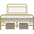 thumbnail image 6 of Topeakmart Metal Platform Bed Frame with Headboard and Footboard, Full Size, Antique Gold, 6 of 10