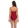 thumbnail image 2 of SWSMCLT Women's High Waisted Swimsuit Beach Halter V Neck One Piece Bathing Suit Slimming Ruched Swimwear Burgundy XX-Large, 2 of 4