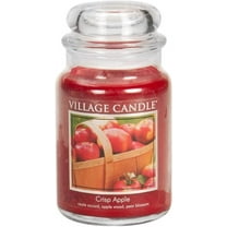 Village Candle Crisp Apple, Large Glass Apothecary Jar Scented Candle, 21.25 oz, Red