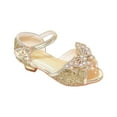 thumbnail image 4 of Akiihool Kids Party Shoes Heels Girls Mary Jane School Flower Wedding Uniform Party Shoes（Toddler/Little Kids/Big Kids） (Gold,3.5), 4 of 7