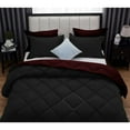 thumbnail image 6 of DNG Creations 3 Piece Reversible Diamond Pattern Comforter Solid - 100% Egyptian Cotton, 800 TC ( Oversized King - Size ) All-Season 550 GSM ( Wine/Black Colour ), 6 of 7