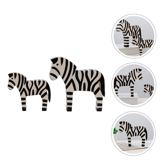 Set of 2 Nordic Style Wooden Figurines, Animal Sculptures for Desktop Decor and Unique Home Ornament