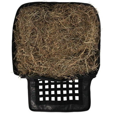 Schneiders Load-Flat Easy Fill 1.25" Extra Slow Feed Hay Bag for Horses | Front-Loading Design | Durable 900D PVC Fabric | Holds 3-4 Hay Flakes | Color Black