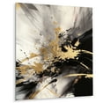 thumbnail image 2 of Designart "Fluid Fusion in Gold and Grey II" Abstract Shapes Metal Wall Art, 2 of 5