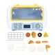 thumbnail image 1 of Modelo de horno microondas de simulación con luz, música, cuchillo, tenedor, comida, juguetes de cocina en miniatura para niños, azul, 1 of 14