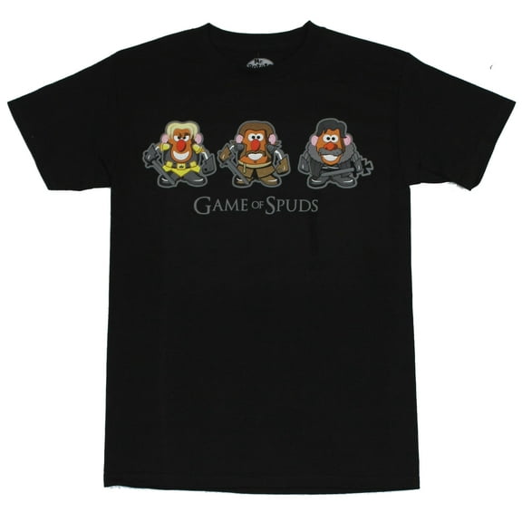 Mr. Potatohead Mens T-Shirt - Game of Spuds Thrones Styled Potato Heads (Small)