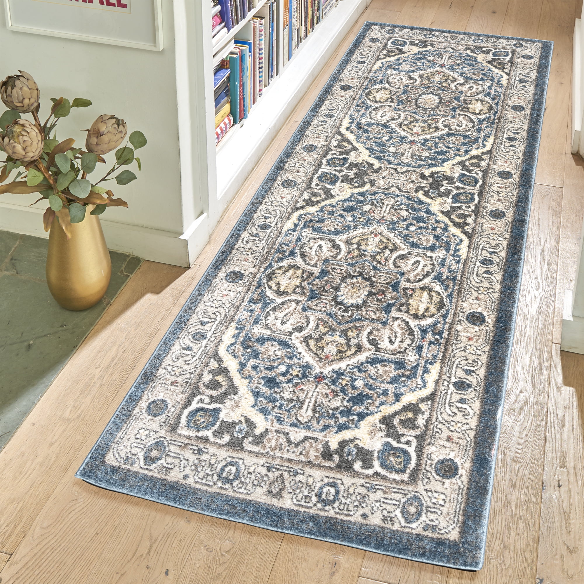 Gertmenian Heirloom Wynn Traditional Oriental Blue Indoor Area Rug, 2x8 Runner