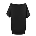thumbnail image 4 of Womens Sexy Off The Shoulder Tops Short Batwing Sleeve T Shirt Oversized Casual Tee, 4 of 6