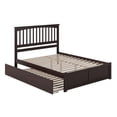 thumbnail image 5 of AFI Mission Queen Wood Platform Bed with Footboard & Twin XL Trundle, Espresso, 5 of 8