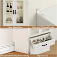 thumbnail image 4 of Homieasy 80" Tall White Kitchen Pantry Cabinet with Glass Doors, 3 Drawers & Adjustable Shelves - Versatile Storage Cupboard for Kitchen, Dining, Living Room, Bathroom, 4 of 8