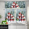 thumbnail image 5 of Aplkyhs Christmas Snowman Curtain Short Window Drape Panel Christmas Holiday Kitchen Curtain Privacy Street Window Curtains Total Room Darkening for Laundry Bathroom RV, 5 of 6