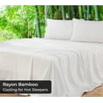 thumbnail image 2 of Royale Linens Bamboo Queen Flat Sheets Only - Cooling Sheets - Organic Viscose Derived from Bamboo - Queen Size Flat Sheet Only - Top Sheet - Breathable & Silky Bedding (Queen, White), 2 of 9