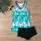 thumbnail image 4 of Traje de baño de 2 piezas para mujer, trajes de baño para mujer, traje de baño de dos piezas con estampado y lazo para mujer de tallas grandes, shorts de baño para mujer, 4 of 7