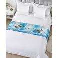 thumbnail image 5 of Xipuska Turtle Bed Runners for Queen Size Bed, Decorative Bed Throws for Foot of Bed, Ocean Fish Coral Underwater World Cartoon Bed Runner Sofa Throw Bedding Scarf Protector Slipcover for Bedroom, 5 of 6