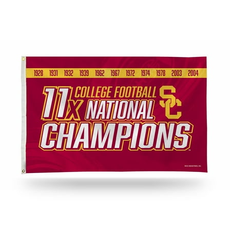 University of Southern California USC Trojans 11-Time Champions Premium 3x5 Feet Flag Banner, Logo Design, Metal Grommets, Outdoor Use, Single Sided