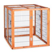 Angle View: Prevue Pet Products Rabbit Playpen, Natural