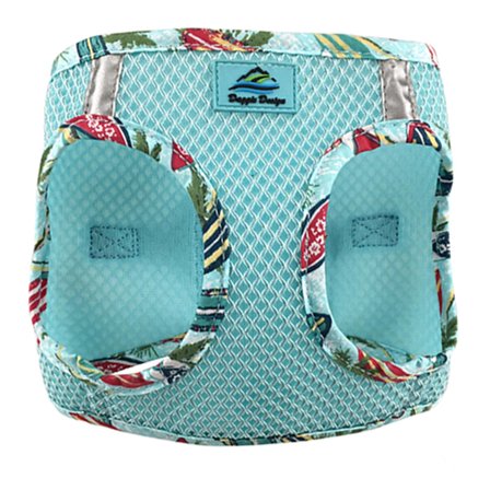 American River Hawaiian Trim Choke-Free Dog Harness by Doggie Design - Aruba Blue - 2X-Large