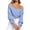 Sky Blue, variant on BTFBM Off The Shoulder Sweater for Women Winter Fall Fashion V Neck Long Sleeve Ribbed Knit Wrap Cropped Sweaters