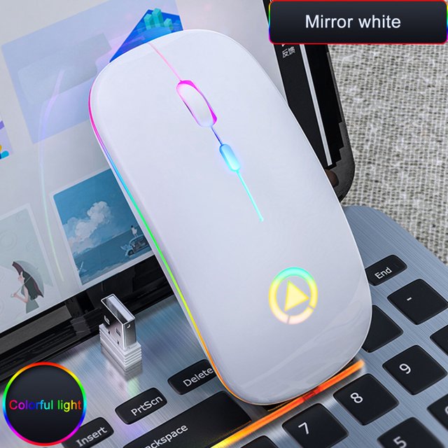 Daisyyozoid Wholesale 2.4GHz Souris Sans Fil Souris Optique USB Rechargeable LED Souris Muette pour Ordinateur Portable