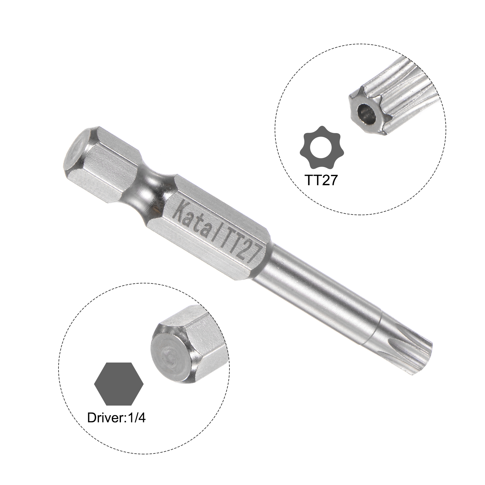Uxcell TT27 Magnetic Security Star 7 Point Torx Screwdriver Bit 1