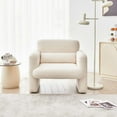 thumbnail image 2 of Accent Arm Chair Lamb Fleece Fabric Sofa Modern Single Sofa with Support Pillow Tool-Free Assembly 1-Piece - Beige, 2 of 5