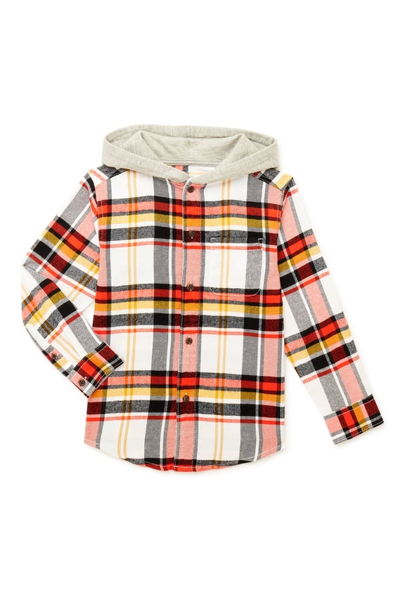 Boys Flannel Hoodie, Sizes 4-18 & Husky