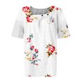 thumbnail image 4 of WXLWZYWL Summer Womens Top Plus Size Scoop Neck Short Sleeve Shirts T Shirts Printing Pullover Tee Button Blouses, 4 of 4