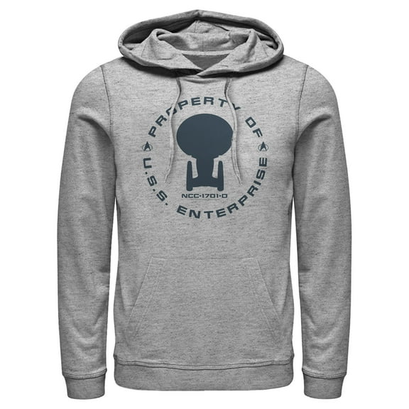 Men's Star Trek: The Next Generation Property Of The USS Enterprise Pull Over Hoodie Athletic Heather X Large