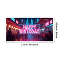 thumbnail image 3 of Neon Style Happy Birthday Banner Party Background Decors Photography Props for Birthday Party Celebrations Event Decorations Backdrop Supplies, 3 of 8