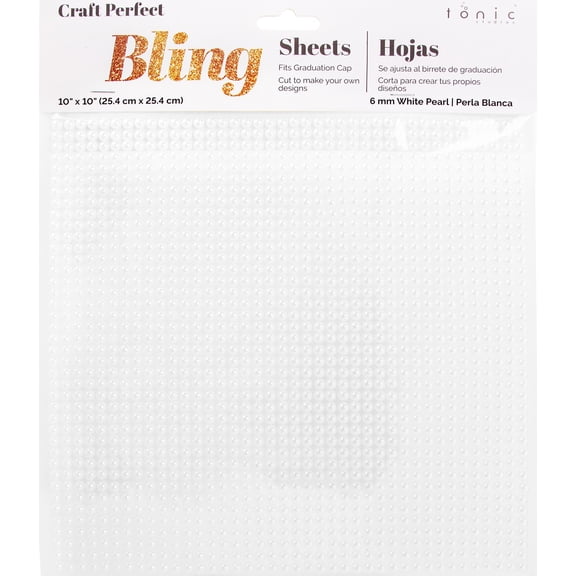 Craft Perfect Pearl Sticker Sheet 10"X10" 6MM-White