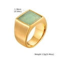thumbnail image 2 of PAMTIER Men's Stainless Steel Vintage Simple Large Square Cut Gemstone Signet Ring Gothic Punk Statement Band Green Gold Size 8, 2 of 6