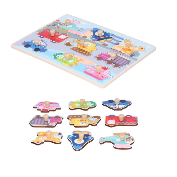Rompecabezas de clavija preescolar, juguete de rompecabezas de clavija, rompecabezas educativo para niños pequeños, juguetes de rompecabezas de agarre manual, artesanía superior