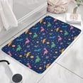 thumbnail image 3 of Dark Blue Space Dinosaur Pattern Flannel Non Slip Door Rugs,Washable Door Mats Indoor,Decorative Door Mats,Dirt-Resistant and Absorbent Doormat for Entrance,Bedroom,Kitchen,Bathroom,31.5x17in(80x43cm), 3 of 4