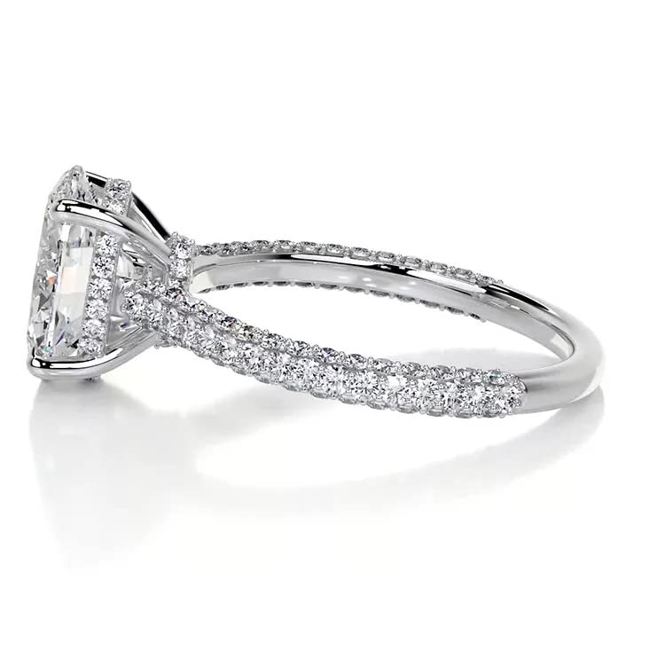 Moissanite Engagement Ring 3 Ct Moissanite Solitaire Engagement Band 925 Silver Moissanite Ring for Women