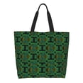thumbnail image 2 of ZICANCN Green Retro Geometric Art Tote Bag , Grocery Bags Reusable Shopping Bags with Handles Durable Foldable Washable for Women Men, 2 of 8