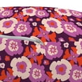 thumbnail image 3 of Floral Pouf Cover with Zipper, Pattern with Abstract Design Flowers, Soft Decorative Fabric Unstuffed Case, 30" W X 17.3" L, Plum Fuchsia, by Ambesonne, 3 of 5